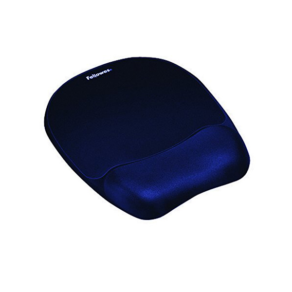 Fellowes Memory Foam Mouse Pad/Wrist Support - Dark Blue